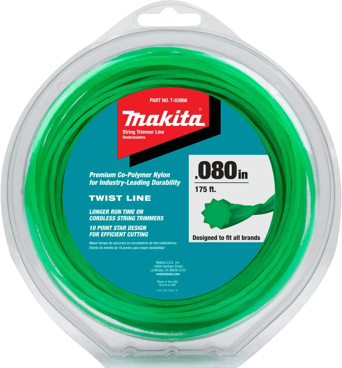 Makita  0.080 in. x 175 ft. Twisted Trimmer Line