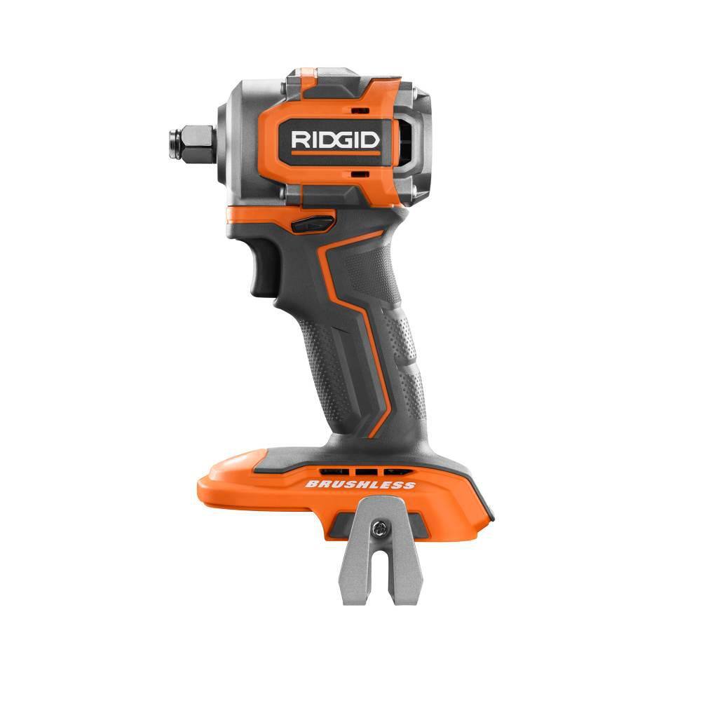 RIDGID 18V SubCompact Brushless Cordless 1/2 in. Impact Wrench Kit with 2.0 Ah Battery, 18V Charger, and Bag