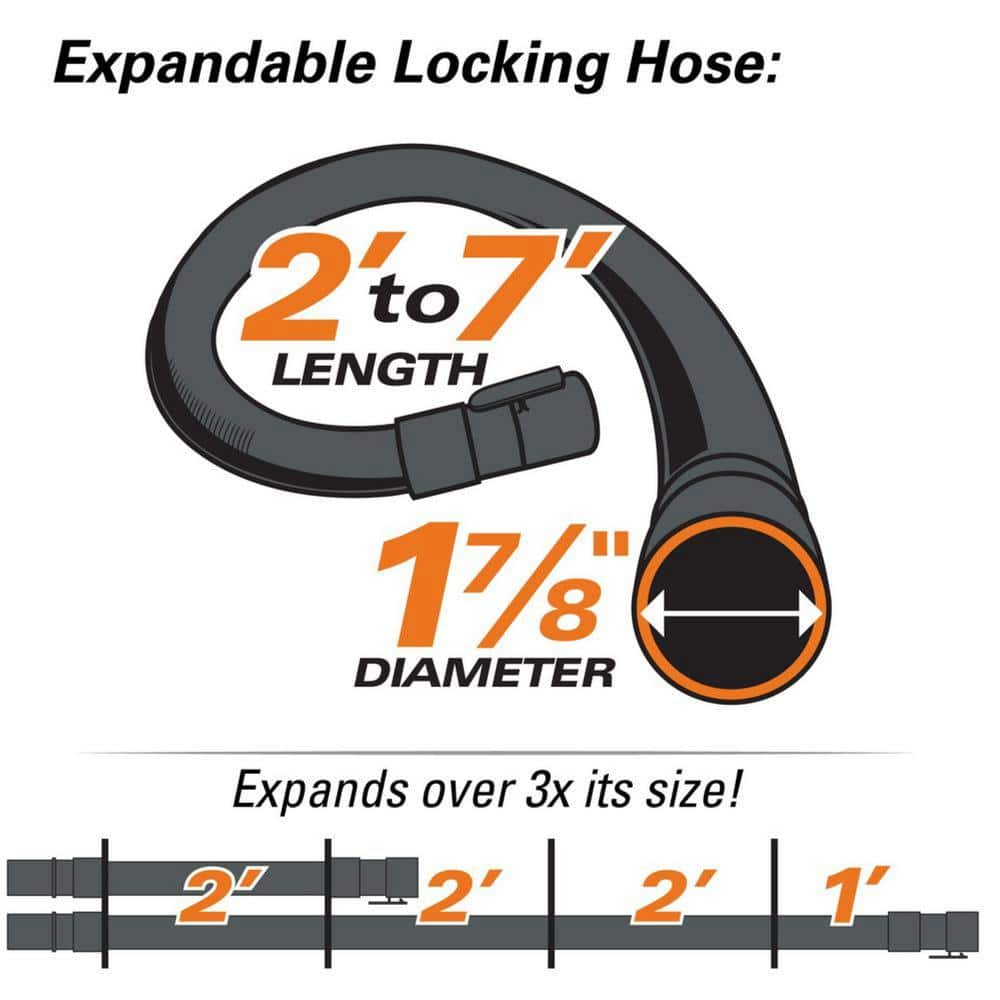 RIDGID  1-7/8 in. Tug-A-Long Expandable Locking Vacuum Hose for RIDGID Wet/Dry Shop Vacuums