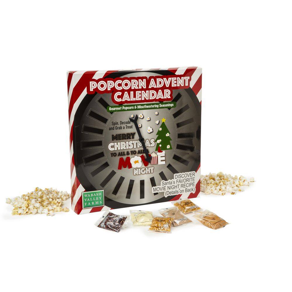 Wabash Valley Farms 6 qt. Aluminum Stovetop Popcorn Popper with Santa's Secret Popcorn Advent Calendar Set