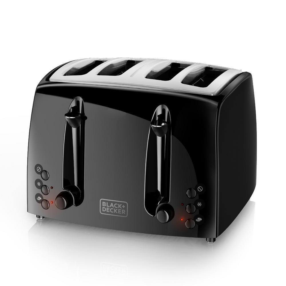 BLACK+DECKER 4-Slice Black Extra-Wide Slot Toaster