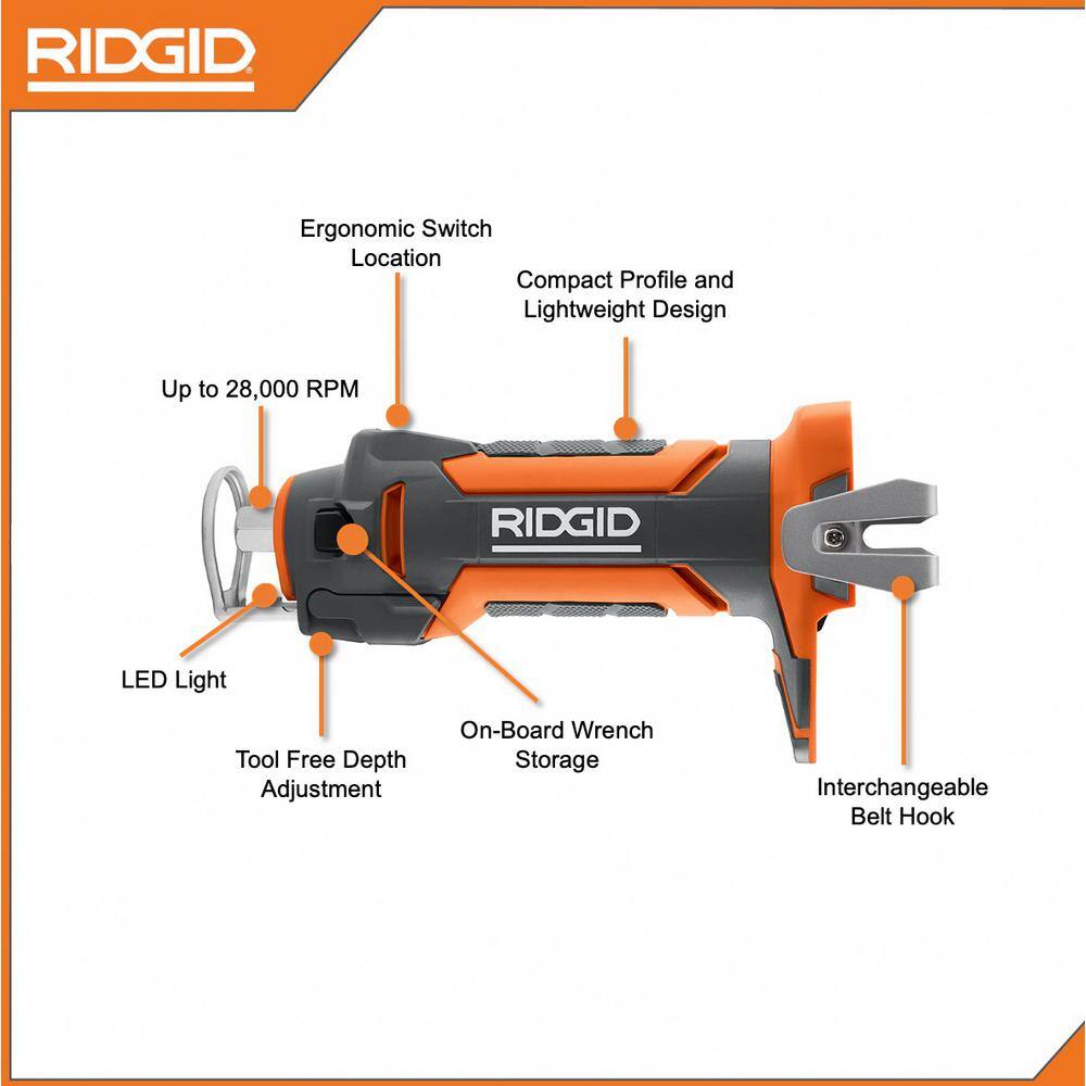 RIDGID 18V Drywall Cut-Out Tool