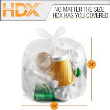 HDX 10 Gal. Clear Waste Liner Trash Bags (250-Count)