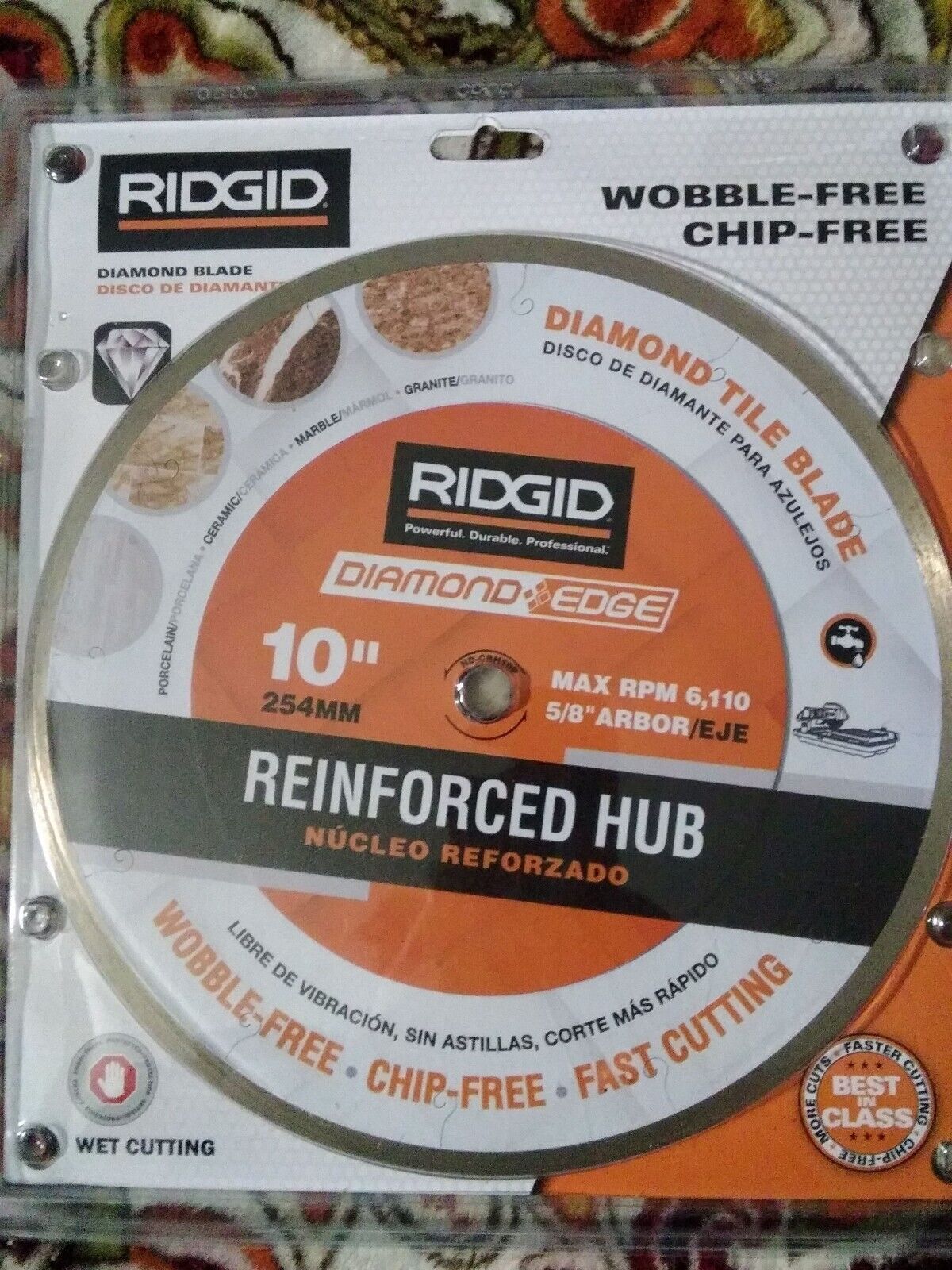 RIDGID 10 in. Reinforced Hub Tile Diamond Blade