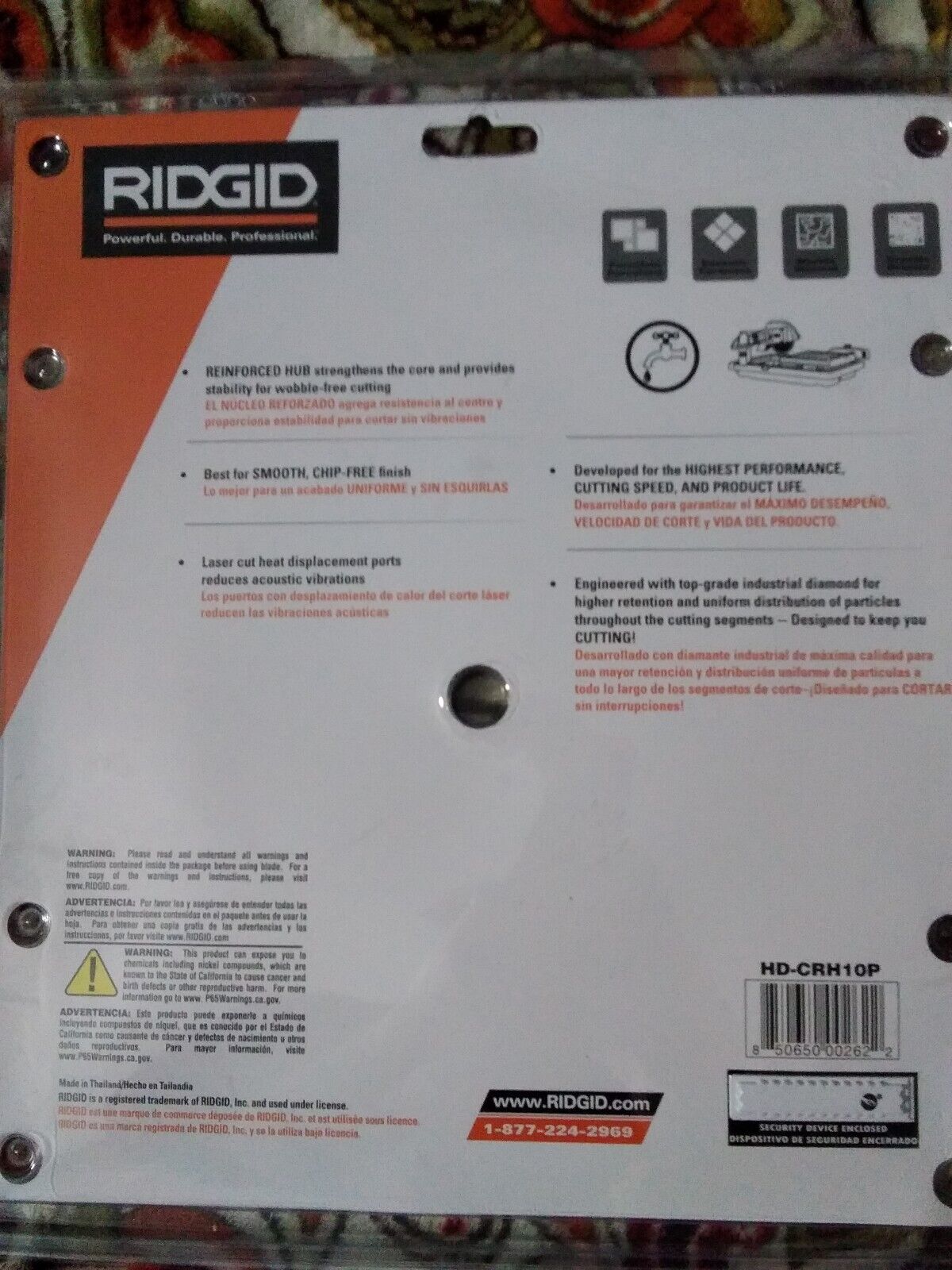 RIDGID 10 in. Reinforced Hub Tile Diamond Blade