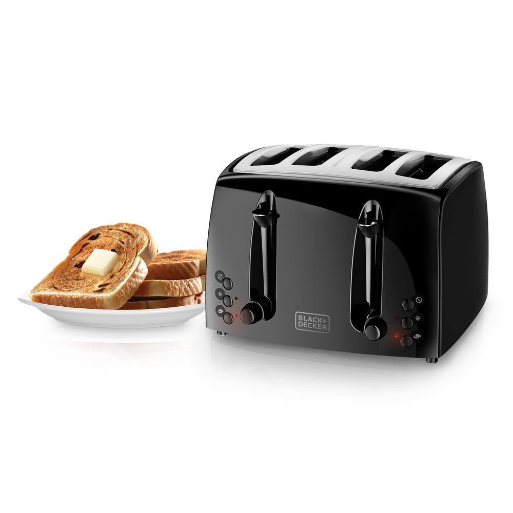 BLACK+DECKER 4-Slice Black Extra-Wide Slot Toaster