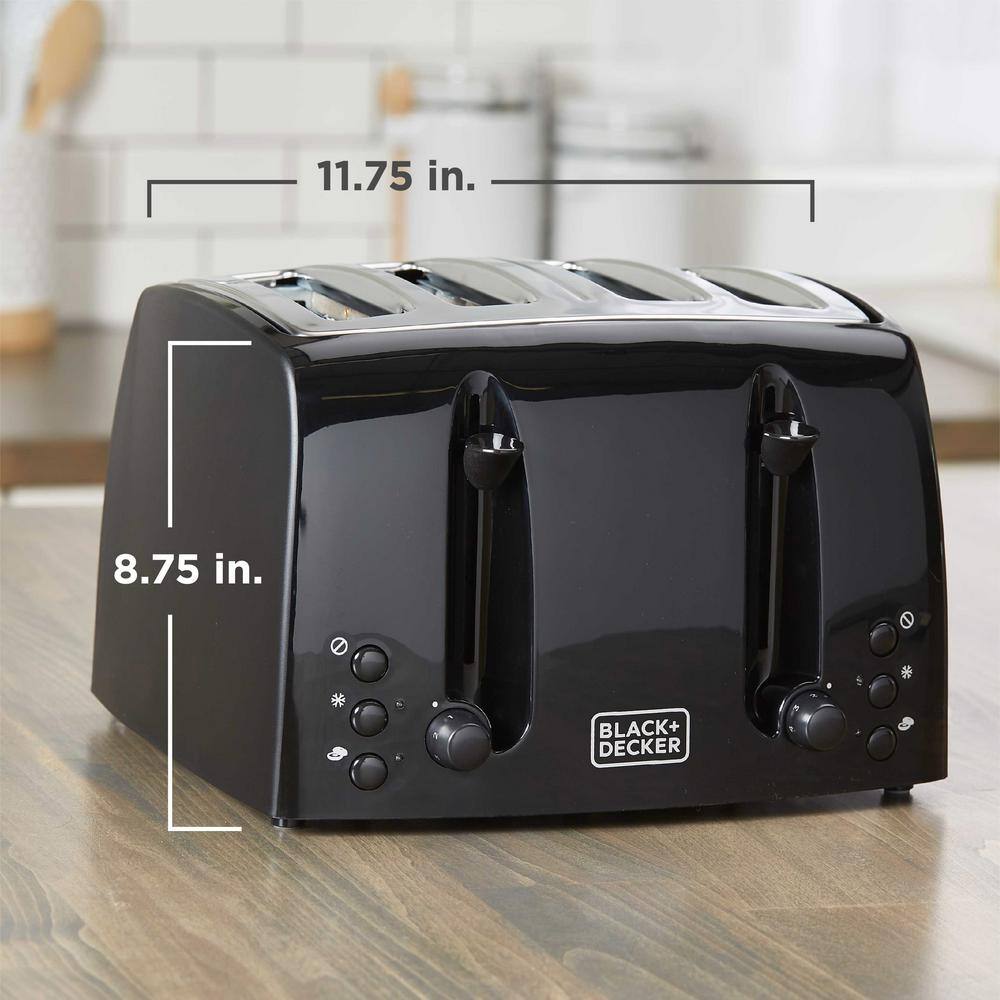 BLACK+DECKER 4-Slice Black Extra-Wide Slot Toaster