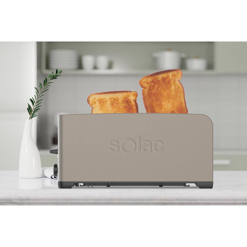 SOLAC 4-Slice Stainless Steel Toaster Extra Wide Slots, 1300-Wat