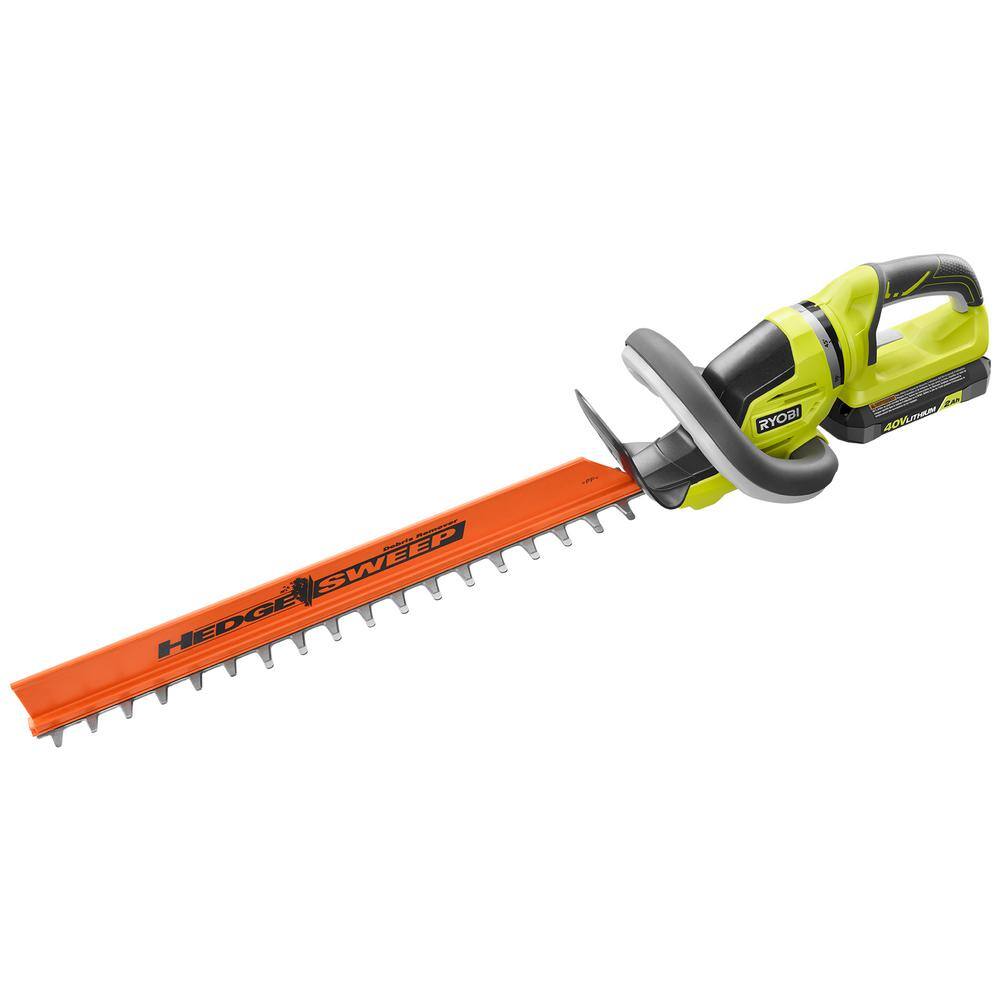 RYOBI 40V 24 in. Cordless Battery Hedge Trimmer with 2.0 Ah Battery and Charger