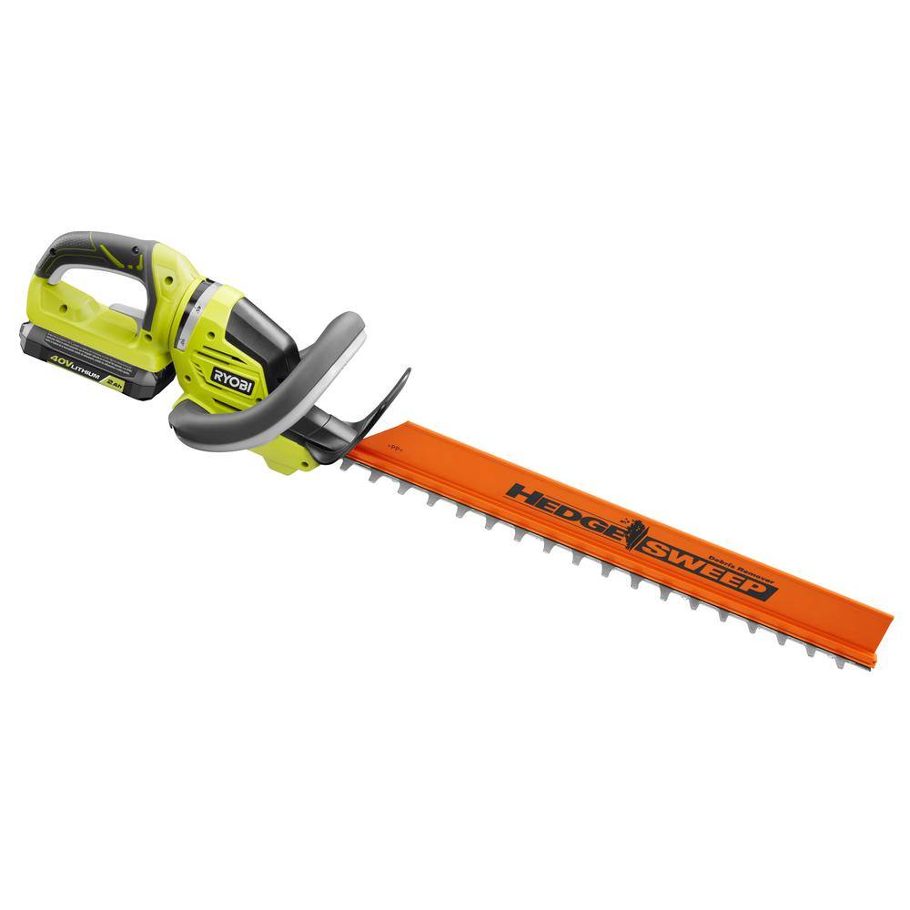 RYOBI 40V 24 in. Cordless Battery Hedge Trimmer with 2.0 Ah Battery and Charger