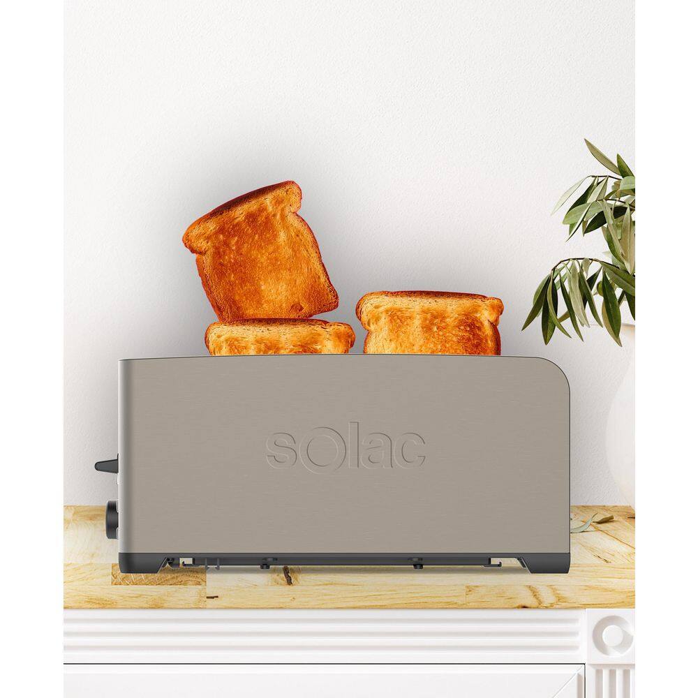 SOLAC 4-Slice Stainless Steel Toaster Extra Wide Slots, 1300-Wat