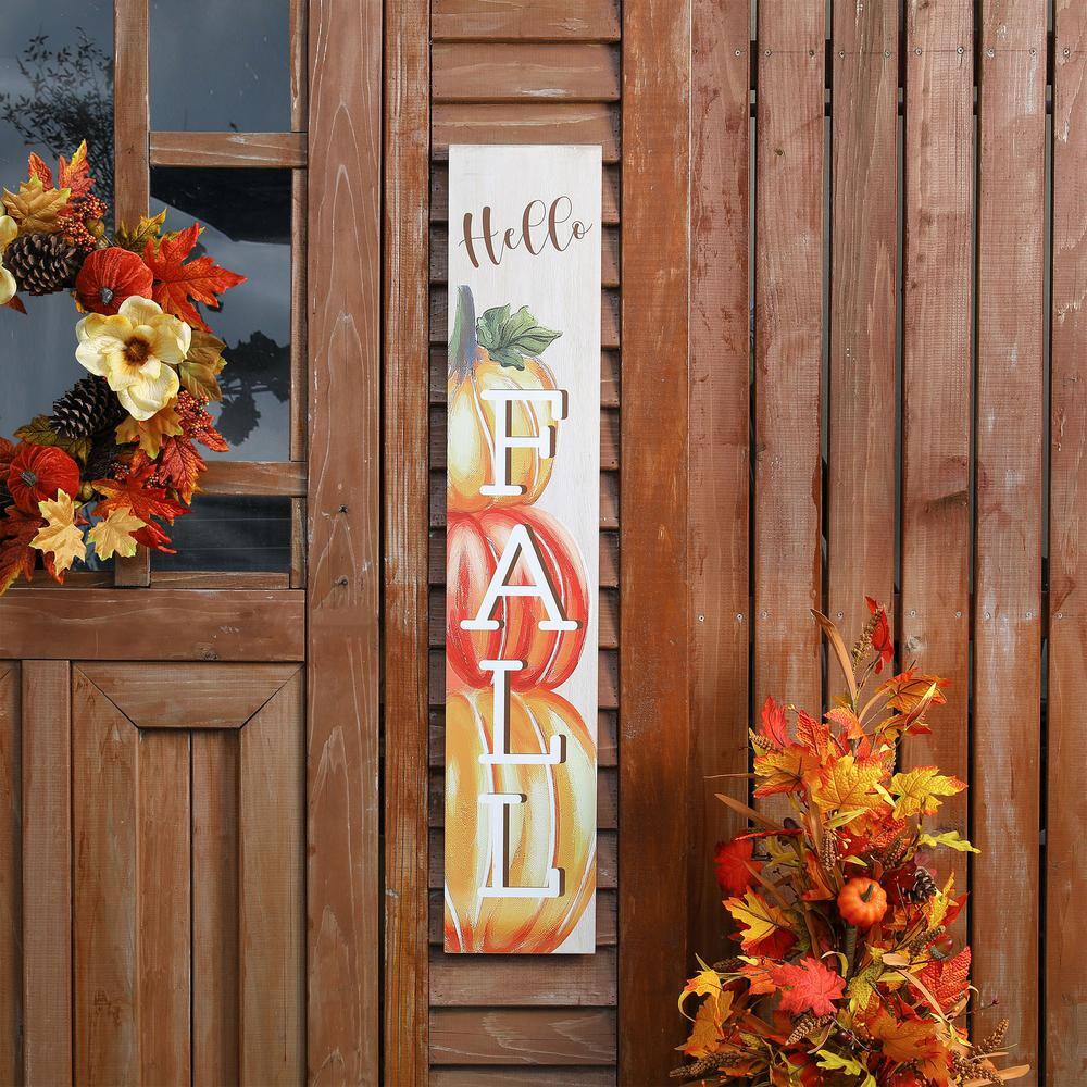 Glitzhome 42 in. H Fall Wooden Large Porch Sign / Decor