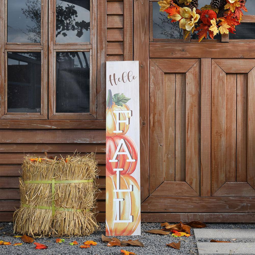 Glitzhome 42 in. H Fall Wooden Large Porch Sign / Decor