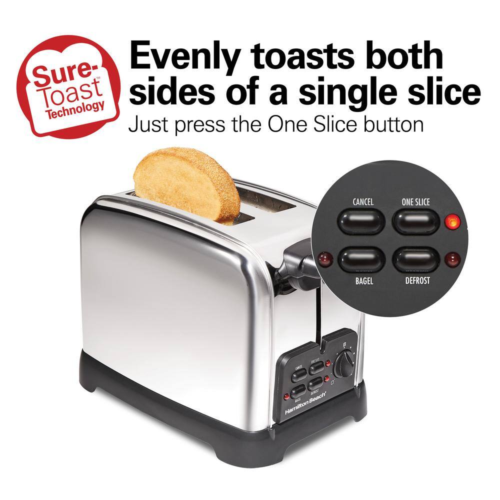 Hamilton Beach 850-Watt 2-Slice Stainless Steel Toaster