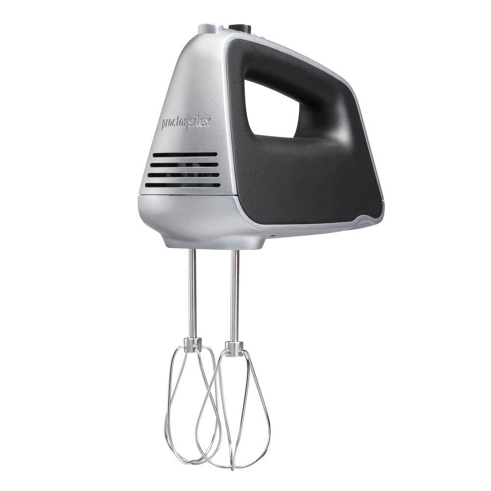 Proctor Silex 5-Speed Black and Silver Hand Mixer with Power Boost