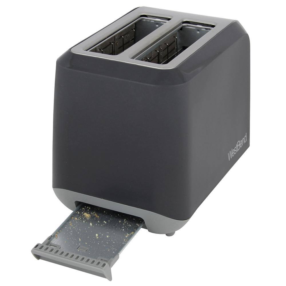 West Bend 2-Slice Silver Extra Wide Slot Toaster with Bagel Settings Ultimate Toast Lift and Removable Crumb Tray