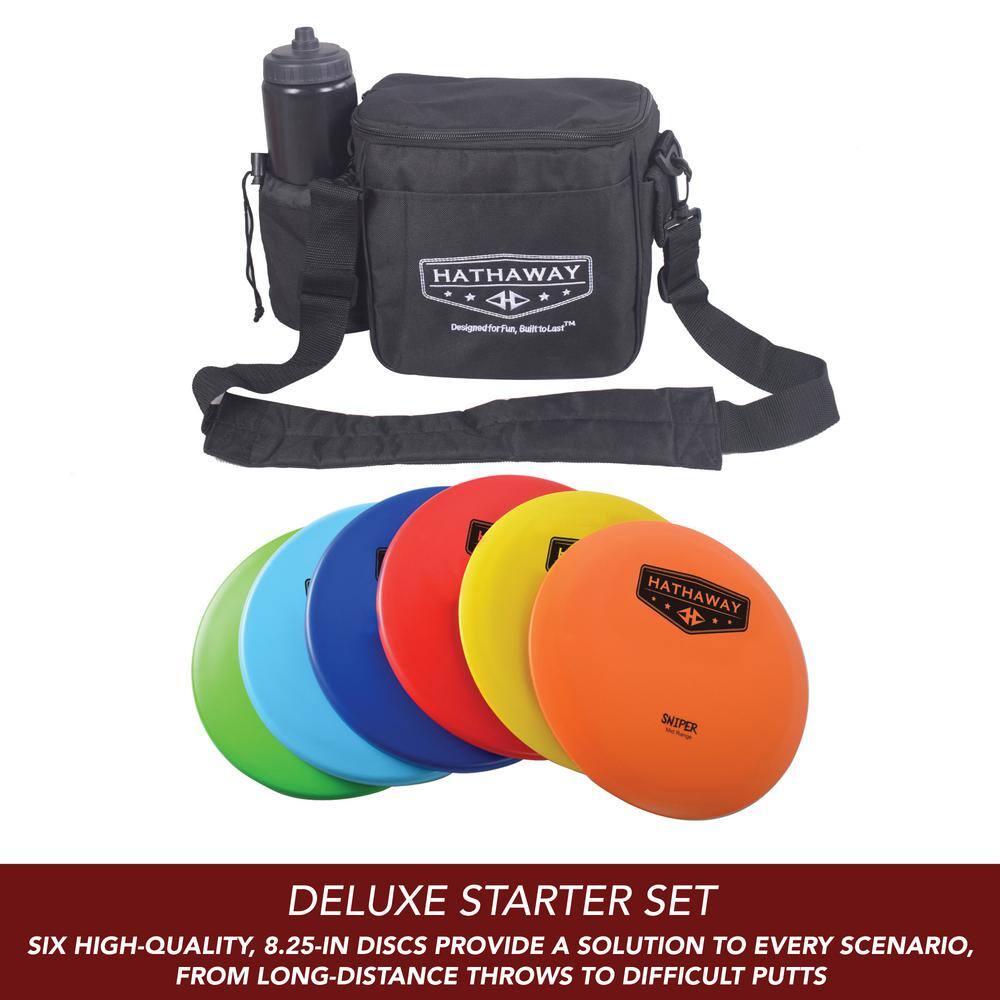 Hathaway Disc Golf Starter Set with Six 8.25 in. 165 g to 172 g Discs and Case