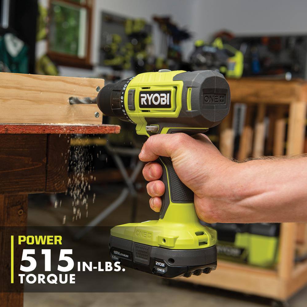 RYOBI ONE+ 18V Cordless 2-Tool Combo Kit with Drill/Driver, Impact Driver, (2) 1.5 Ah Batteries, and Charger