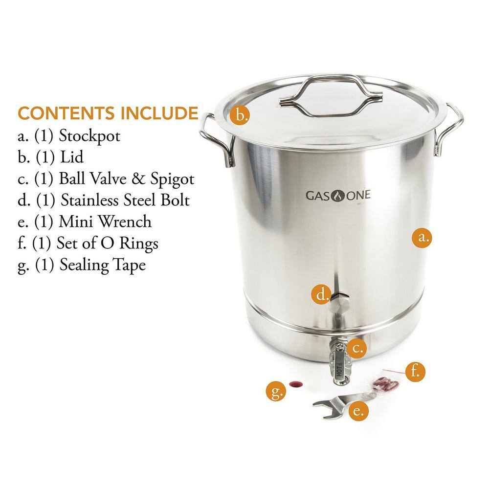 GASONE Brew Kettle 64 qt. Stainless Steel Stock Pot