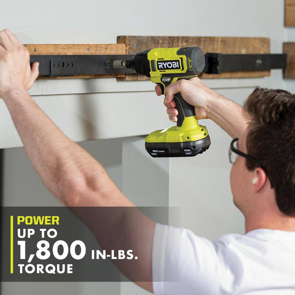 RYOBI ONE+ 18V Cordless 2-Tool Combo Kit with Drill/Driver, Impact Driver, (2) 1.5 Ah Batteries, and Charger