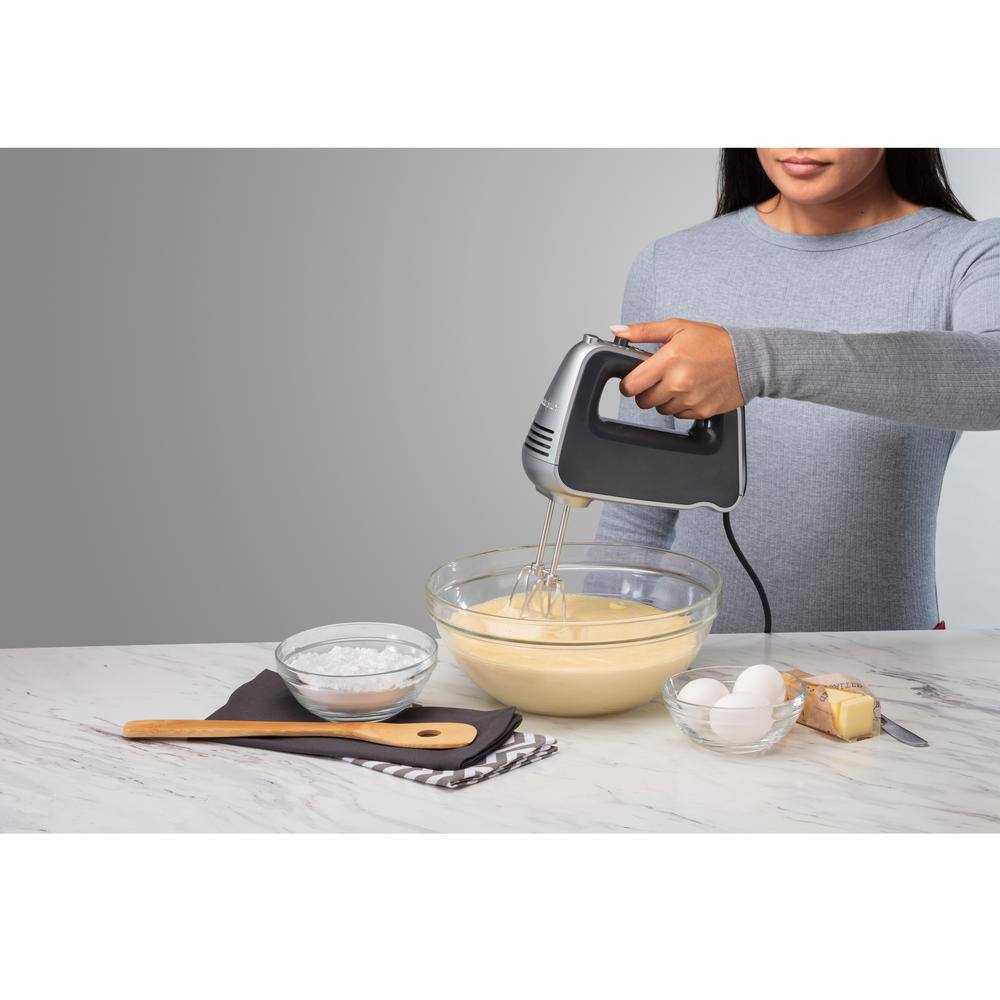 Proctor Silex 5-Speed Black and Silver Hand Mixer with Power Boost