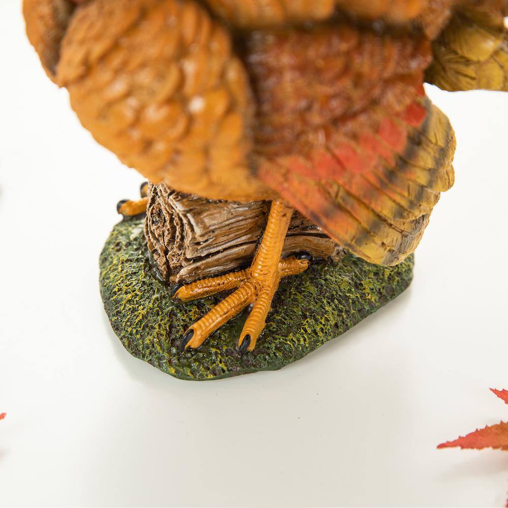 Glitzhome 9.5 in. H Thanksgiving Resin Turkey Table Decor