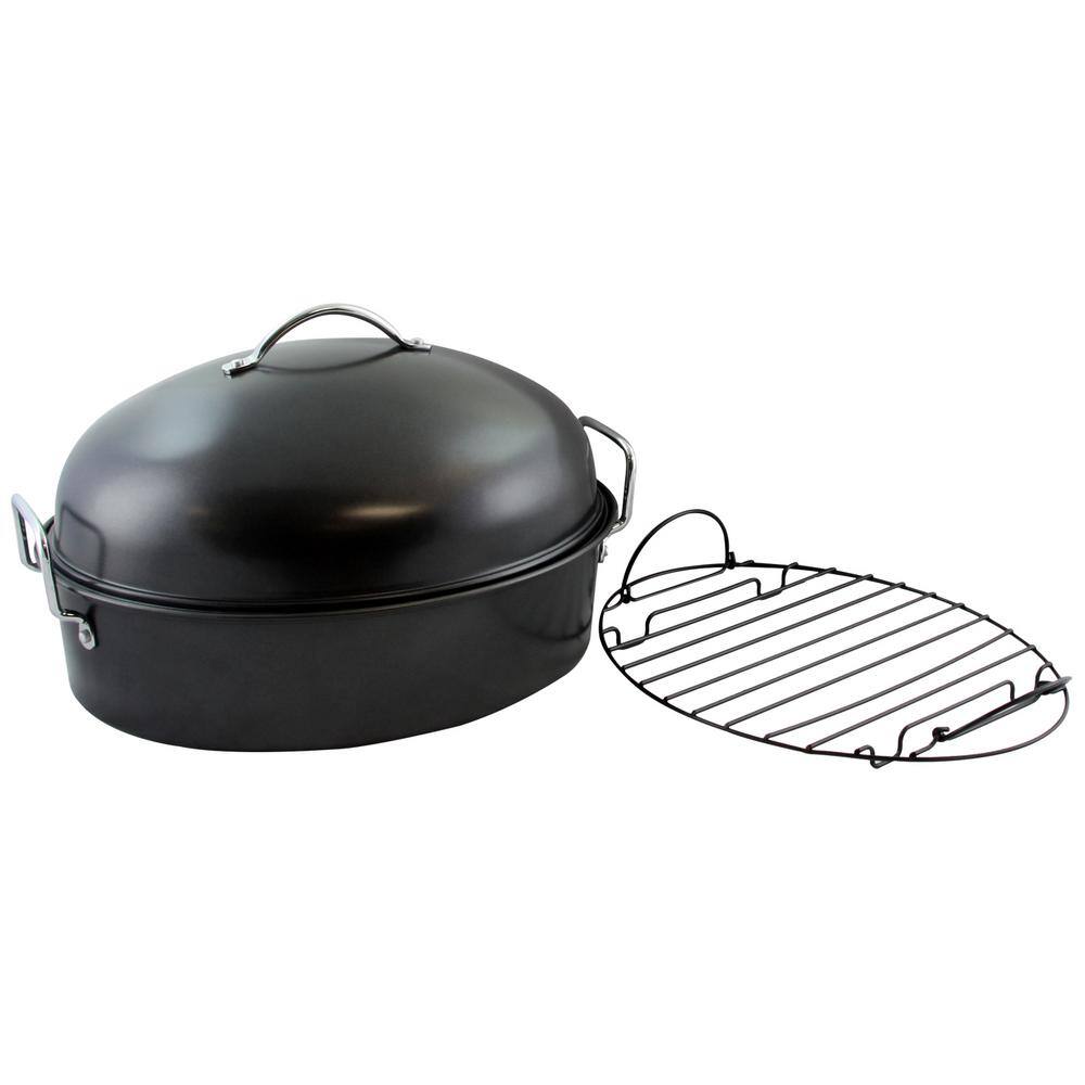 Gibson Home Kenmar 16 in. Carbon Steel Roaster Pan with High Dome Lide