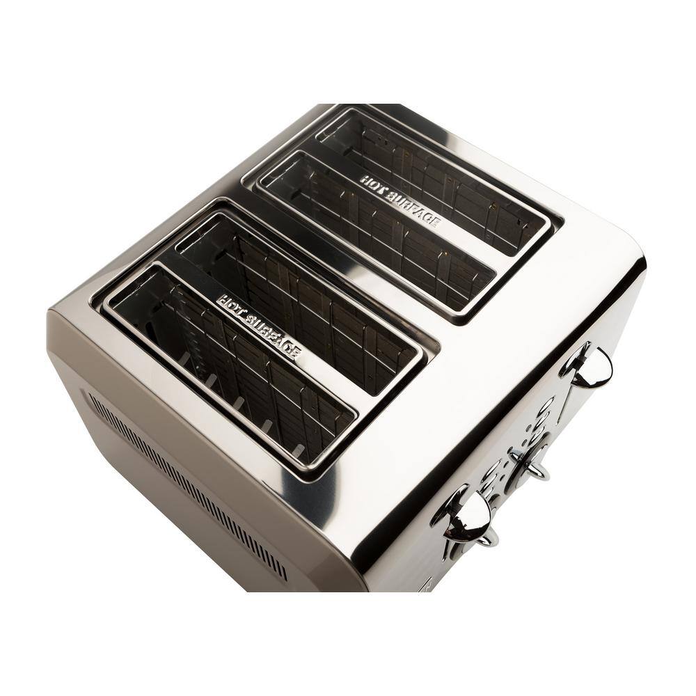 HADEN Cotswold 1500-Watt 4-Slice Wide Slot Putty Retro Toaster with Removable Crumb Tray and Adjustable Settings