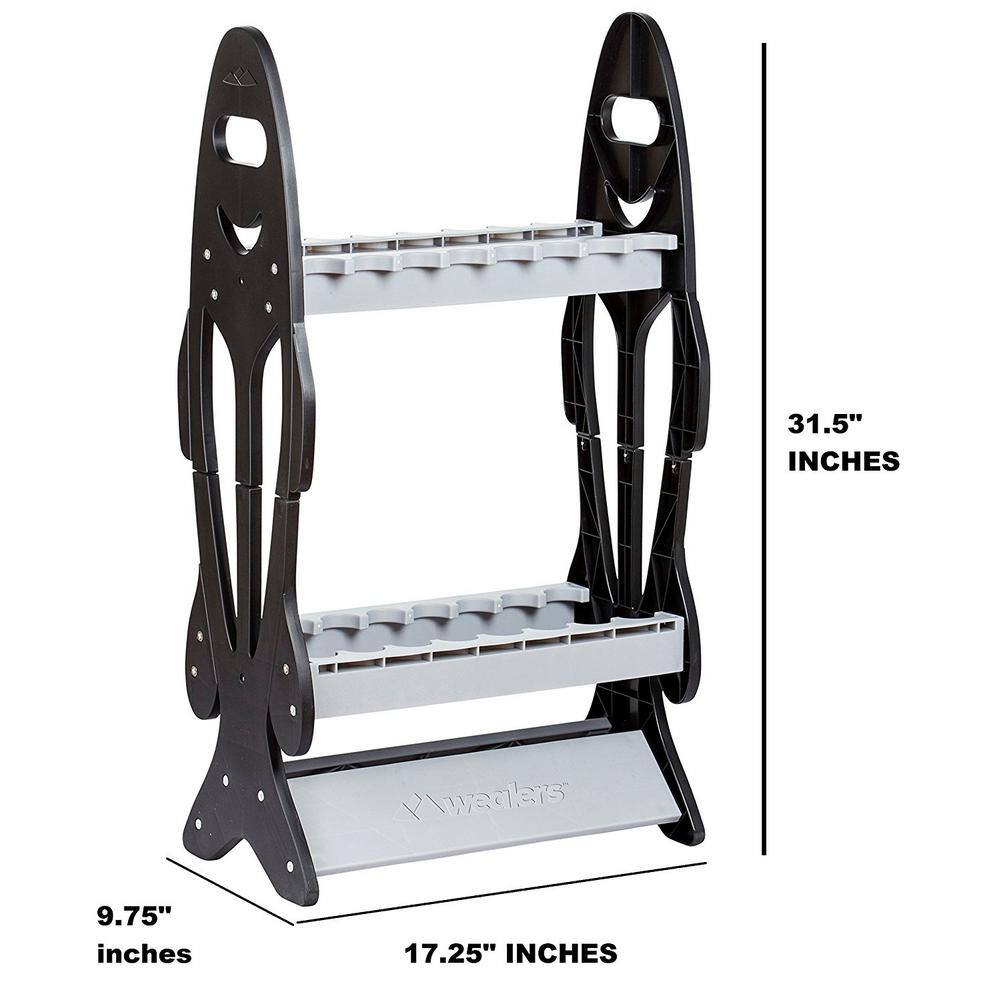 Wealers 16 Fishing Rod Holder Storage Rack Fishing Pole Stand Garage Organizer