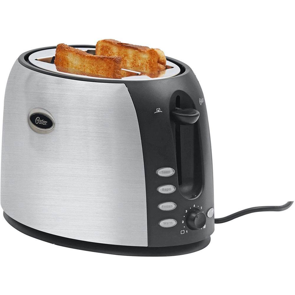 Oster 800 W 2-Slice Black Stainless Steel Extra Wide Slot Toaster