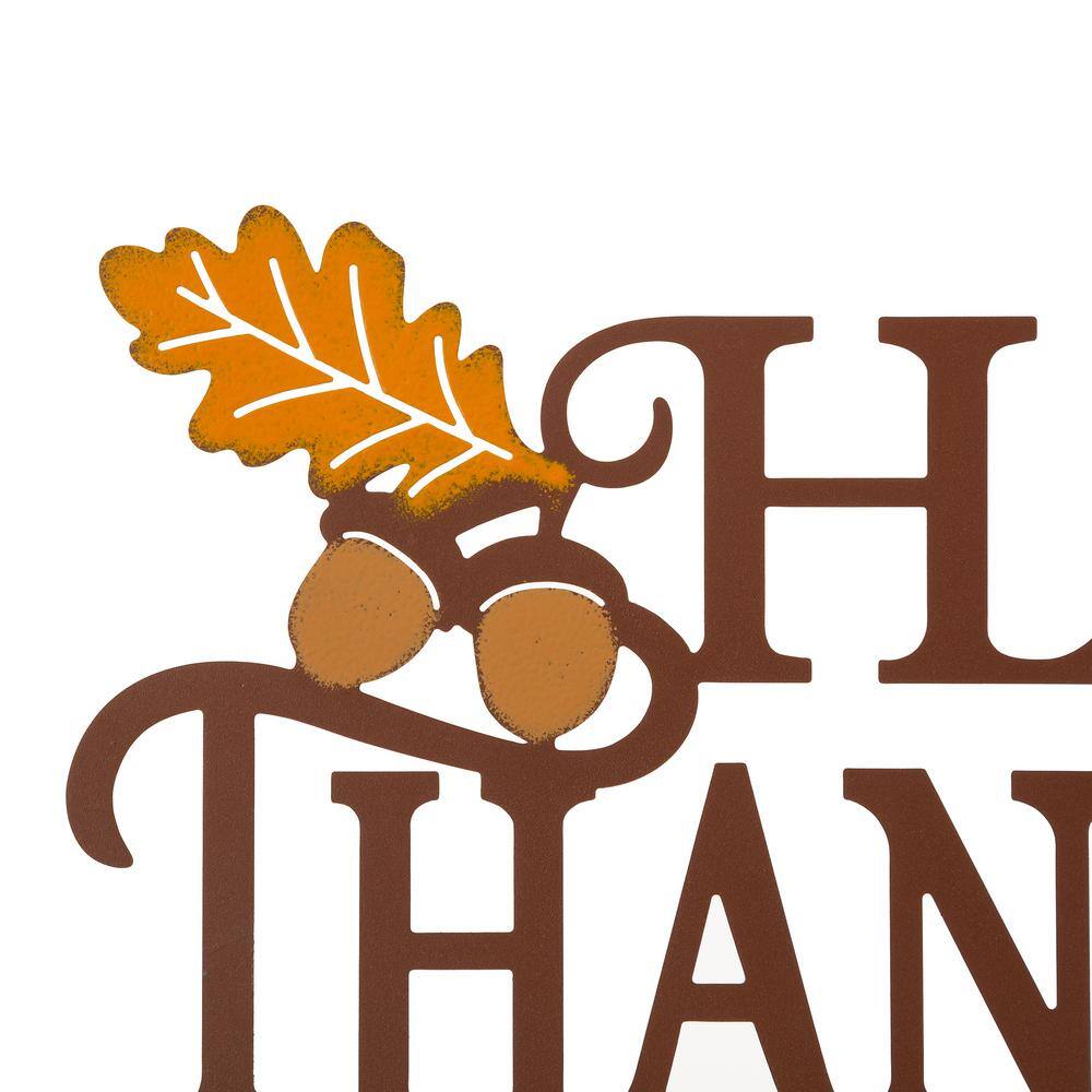 Glitzhome 24 in. L Metal Happy Thanksgiving Wall Decor