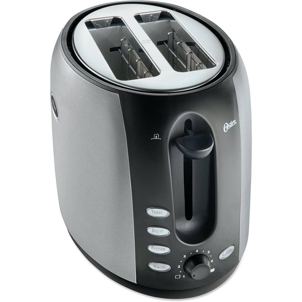 Oster 800 W 2-Slice Black Stainless Steel Extra Wide Slot Toaster