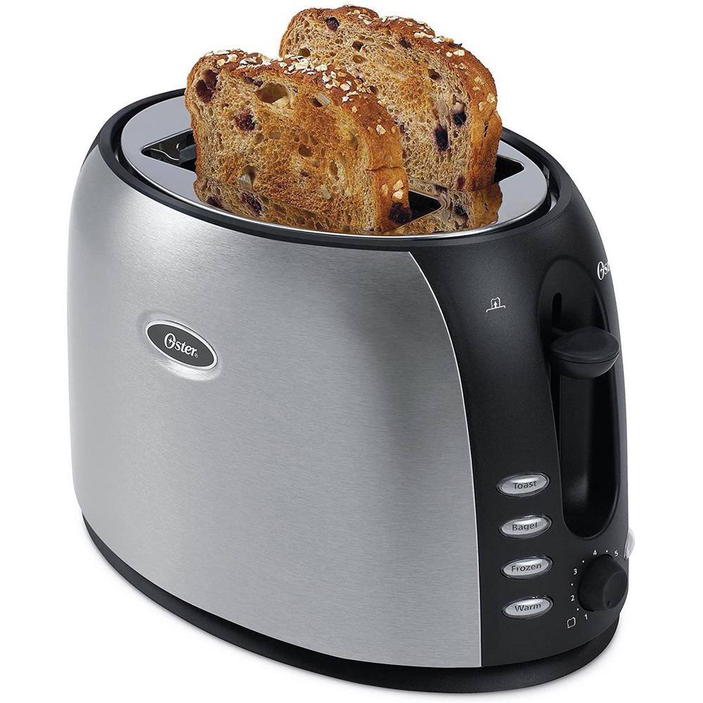 Oster 800 W 2-Slice Black Stainless Steel Extra Wide Slot Toaster