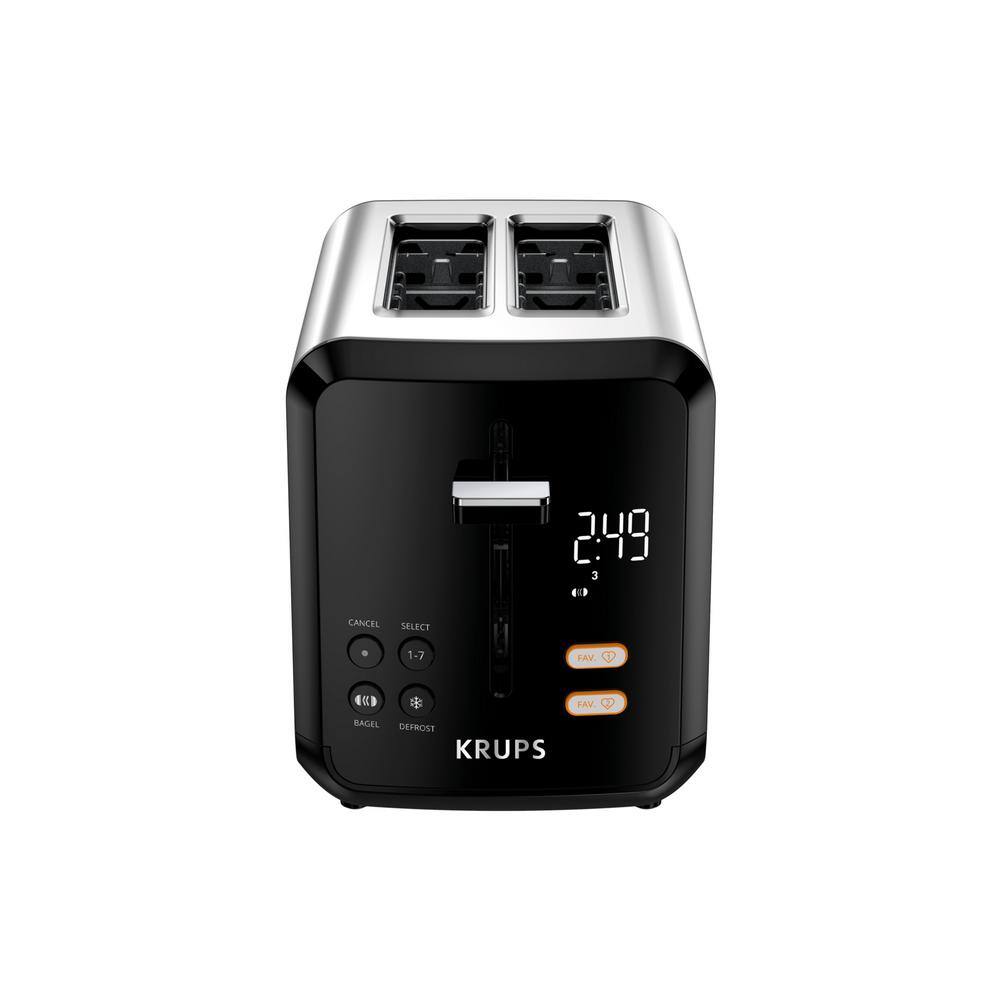 Krups Black My Memory Digital Stainless Steel 2-Slot Toaster