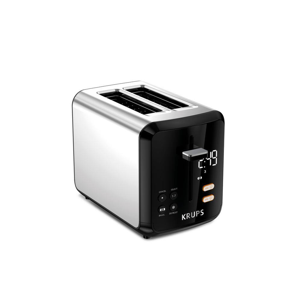 Krups Black My Memory Digital Stainless Steel 2-Slot Toaster