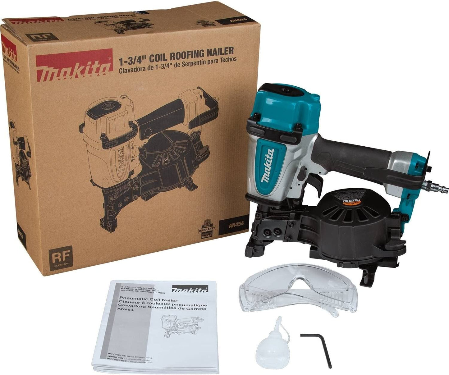 Makita  15 Degree 1-3/4 in. Pneumatic Coil Roofing Nailer