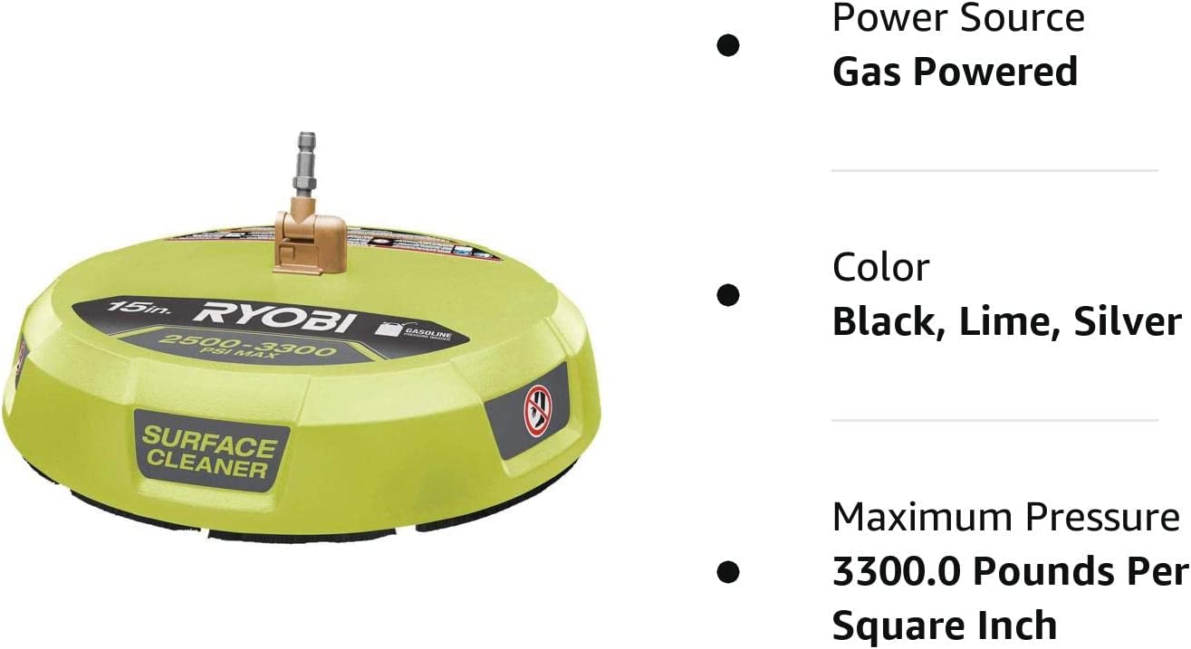 RYOBI 15 in. 3300 PSI Surface Cleaner for Gas Pressure Washer