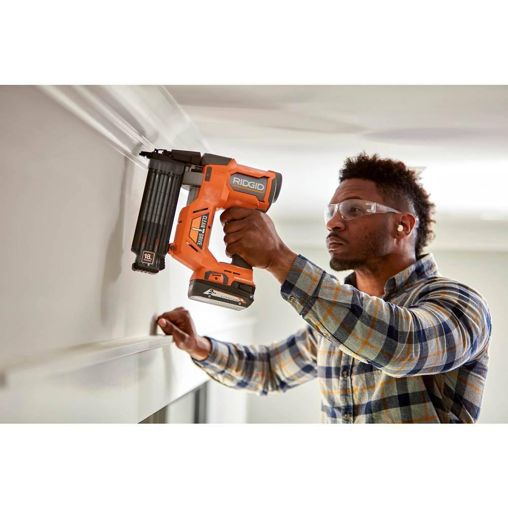 RIDGID 18V Brushless Cordless 18-Gauge 2-1/8 in. Brad Nailer with 4.0 Ah Lithium-Ion Battery