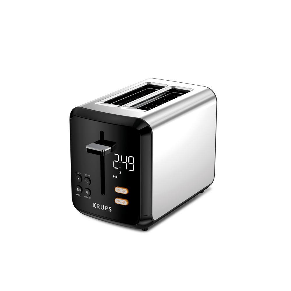 Krups Black My Memory Digital Stainless Steel 2-Slot Toaster