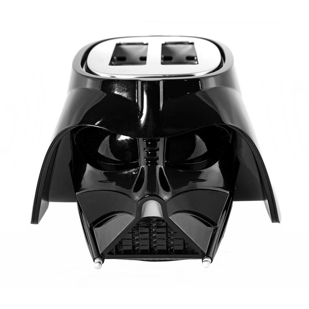 Uncanny Brands Black Star Wars Darth Vader Halo Two-Slice Toaster -- Lights-Up and Makes Lightsaber Sounds