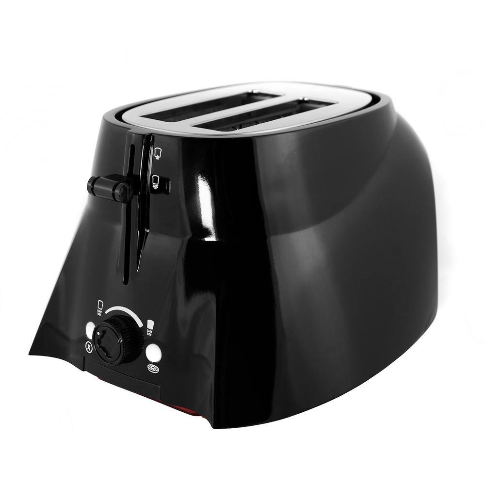 Uncanny Brands Black Star Wars Darth Vader Halo Two-Slice Toaster -- Lights-Up and Makes Lightsaber Sounds