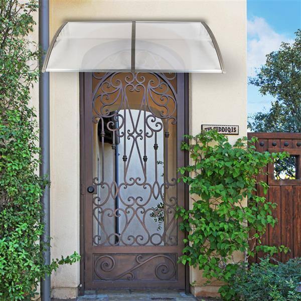 6.6 ft. L x 3 ft. W Brown Household Application Door and Window Awnings, Black Frame for Domestic Canopy