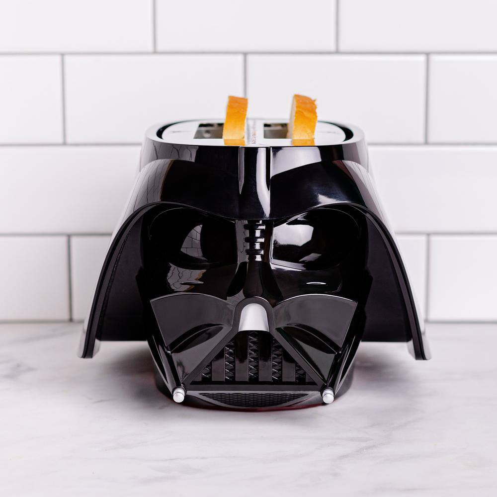 Uncanny Brands Black Star Wars Darth Vader Halo Two-Slice Toaster -- Lights-Up and Makes Lightsaber Sounds