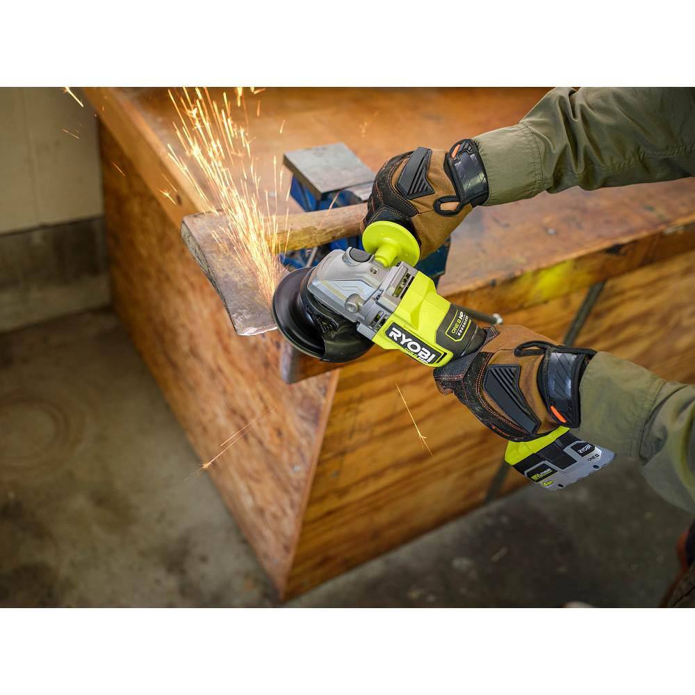 RYOBI ONE+ HP 18V Brushless Cordless 4-1/2 in. Angle Grinder (Tool Only)