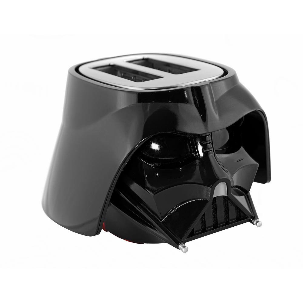 Uncanny Brands Black Star Wars Darth Vader Halo Two-Slice Toaster -- Lights-Up and Makes Lightsaber Sounds