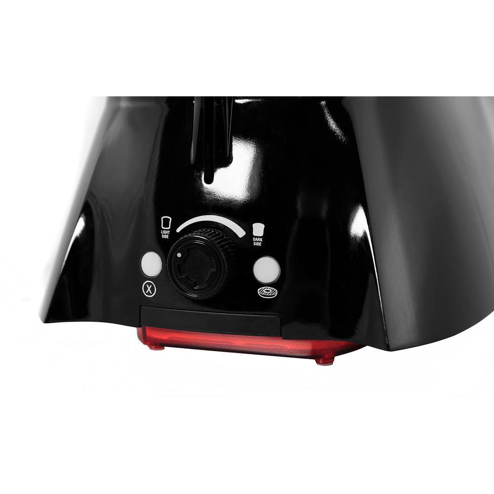 Uncanny Brands Black Star Wars Darth Vader Halo Two-Slice Toaster -- Lights-Up and Makes Lightsaber Sounds