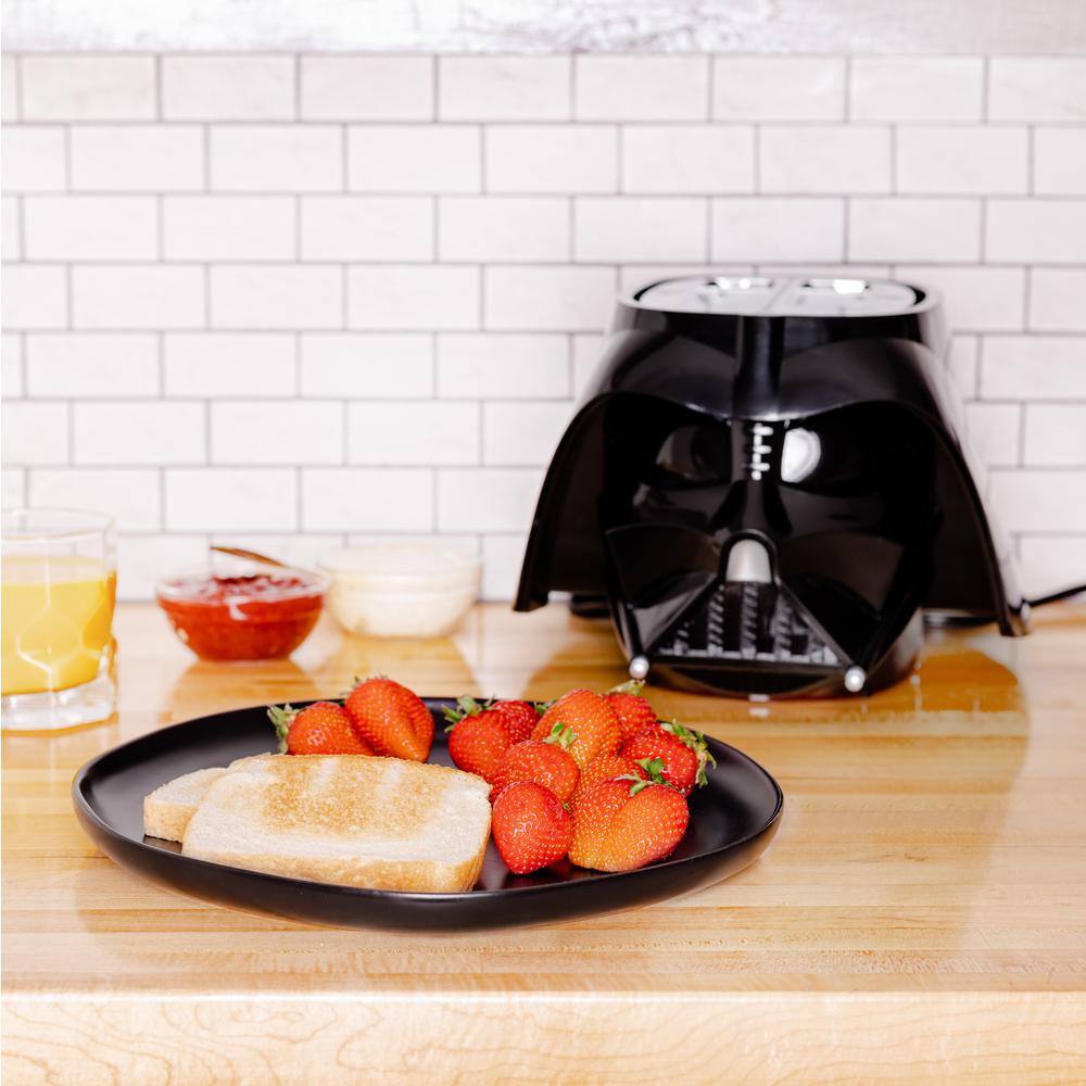 Uncanny Brands Black Star Wars Darth Vader Halo Two-Slice Toaster -- Lights-Up and Makes Lightsaber Sounds