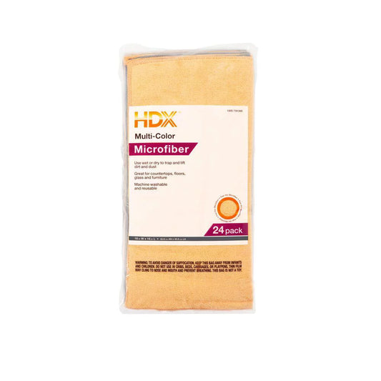 HDX 16 in. x 16 in. Multi-Purpose Microfiber Cloth (24-Pack)