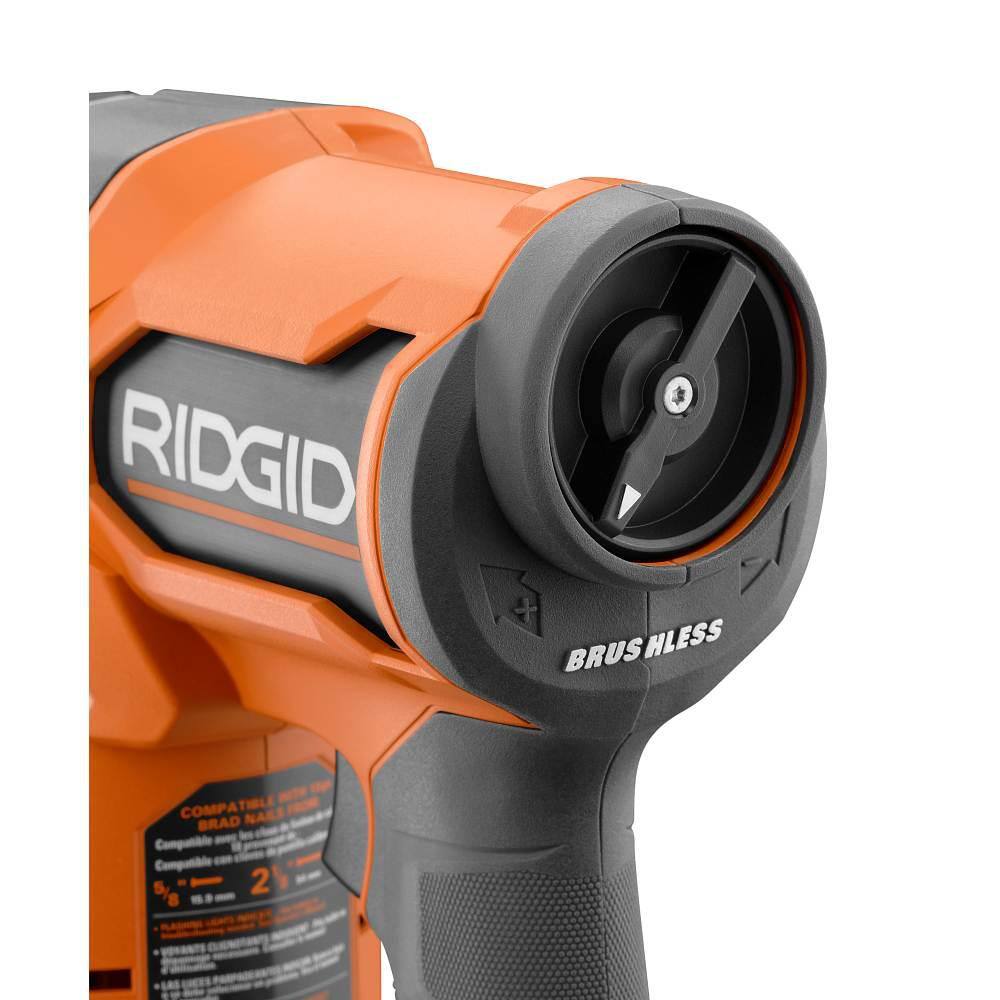 RIDGID 18V Brushless Cordless 18-Gauge 2-1/8 in. Brad Nailer with 4.0 Ah Lithium-Ion Battery