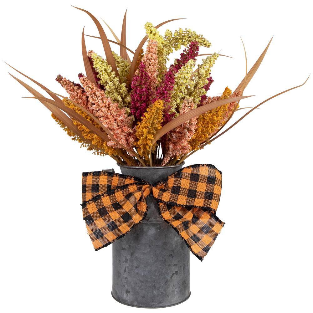 Northlight 18 in. Autumn Harvest Foliage in Canister Floral Decoration